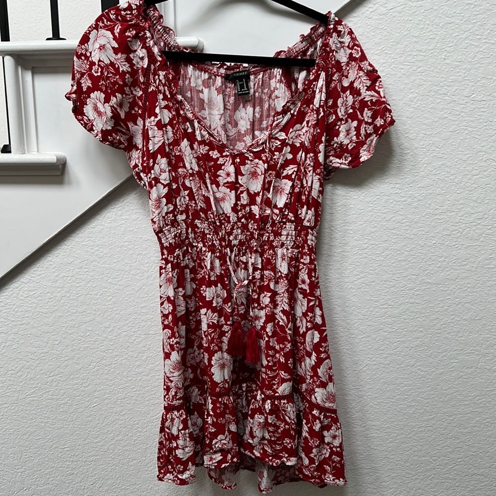 Red & white mini dress